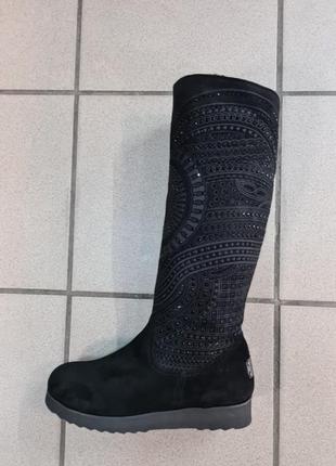 Сапоги зимние из замши.