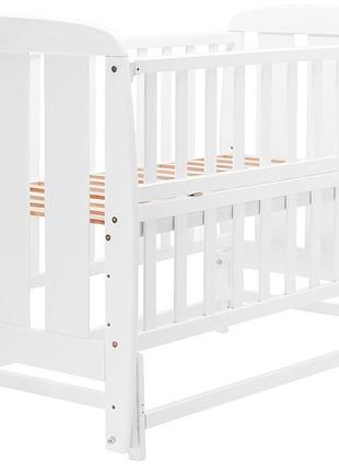 Кровать babyroom шарик sh-02 маятник, откидной бок бук белый