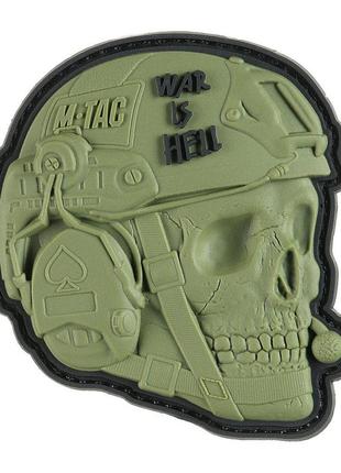 M-tac нашивка war is hell 3d pvc olive