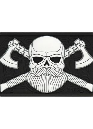 M-tac нашивка bearded skull 3d pvc black/white1 фото