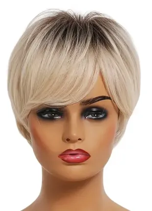 Парик короткий, натуральные синтетические волосы dc166-1
