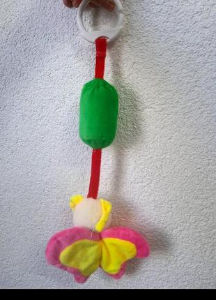 Іграшка - підвіска, бряскається м'який метелик, мобіль2 фото