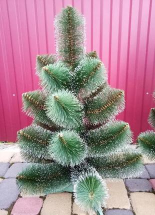 Ëлка сосна искусственная белые кончики 1.3м маленька офисная пушистая (b)