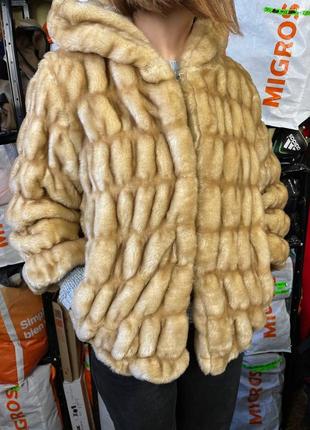 Женский полушубок куртка с мехом rinascimento