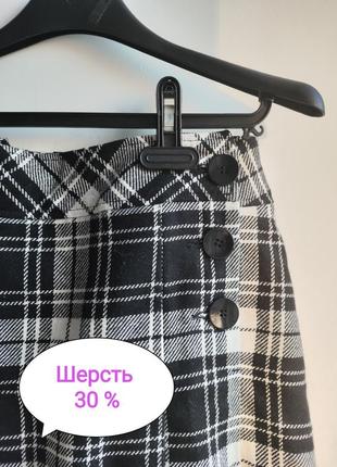 🔥распродаж🔥🔥зимняя мини юбка юбка шерсть в клетку складку плиссе зимняя в клетку
