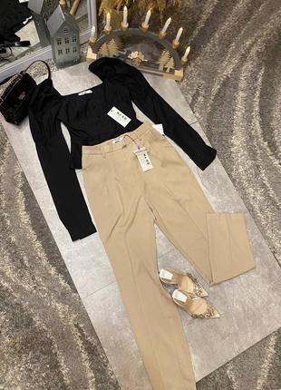 Очень красивые классические брюки na-kd cropped high waist suit pants5 фото