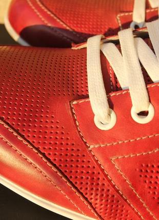 Кроссовки мужские кожаные красные. размеры:39,40,41,43,44,454 фото