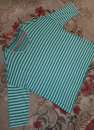 Трикотажная,фактурная блузка в полоску,большого размера,cecil7 фото