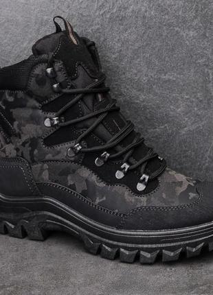 Размер 41 - стелька 26,7 см  зимние водонепроницаемые треккинговые ботинки кроссовки, полноразмерные, черные4 фото