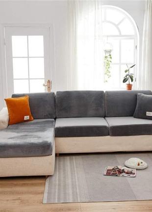 Чехол на диван, кресло д.165-200/ ш. 65-95/ в.5-20 см серый gr1-xl