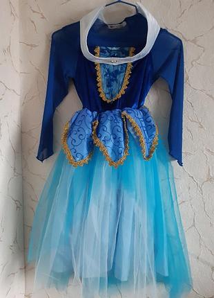 Карнавальное платье,костюм авроры синее/голубое на 6-6 лет