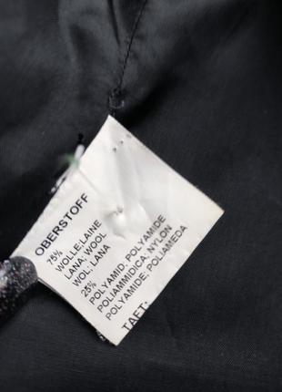 Вовняне чорно-свое осіннє пальто  принт ялинка7 фото