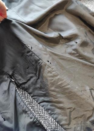 Вовняне чорно-свое осіннє пальто  принт ялинка8 фото