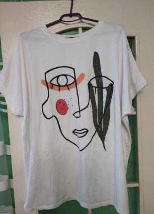 Супер футболка большой размер имталия 100% коттон