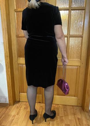 Бархатное платье, «маленькое черное платье» большого размера3 фото