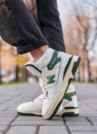 Зимові кросівки new balance 650 high white green fur