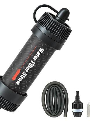 Портативний фільтр для очищення води. water filter staraw 0.1 мікрон чорний.