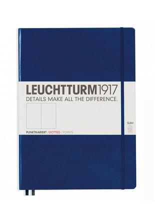 Блокнот leuchtturm1917 master slim a4+, темно-синій, крапка (342929)