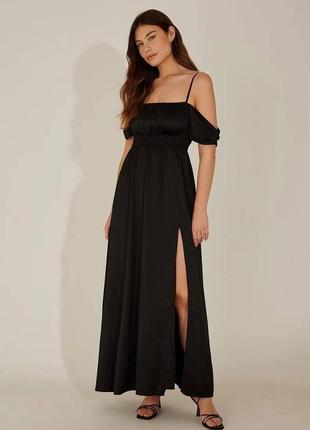 Шикарное вечернее платье na-kd off shoulder maxi dress4 фото