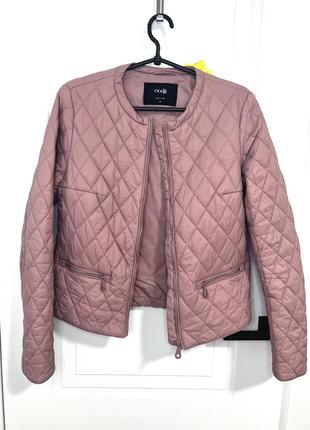 Пудровая розовая укороченная стеганная куртка курточка оджи oodji7 фото