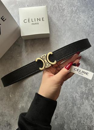 Женский качественный чёрный ремень в стиле селин celine