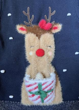 Рождественский свитер с оленем 2-3 года4 фото