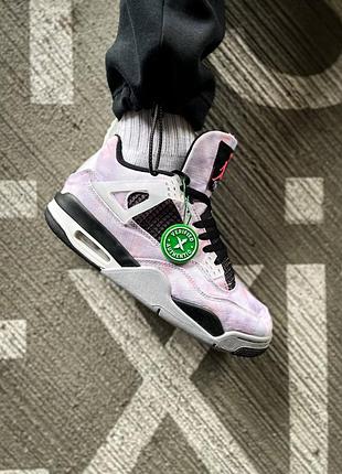 Мужские кроссовки розовые с черным nike air jordan 4 "zen master"