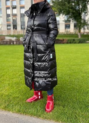 Зимовий пуховик максі karl lagerfeld paris