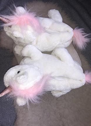 Домашние тапочки игрушки мягкие единороги unicorn плюшевые домашні мягкі тапочки капці іграшки1 фото