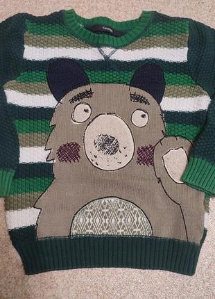 Продам теплый свитерик с медведем2 фото