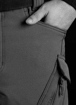 Тактичні чоловічі штани soft shell s.archon x9jrk black 3xl утеплені6 фото