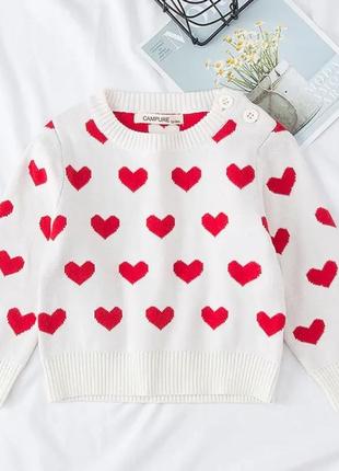Цена до 1 мая!!! детский свитер с сердечками1 фото