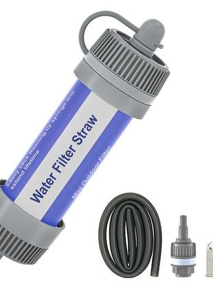 Портативний фільтр для очищення води. water filter staraw 0.1 мікрона блакитний.