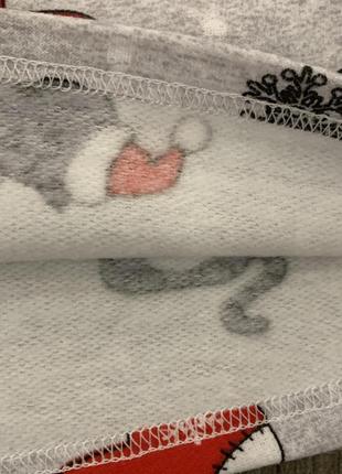 Дитяча піжама з начосом новорічні котики five stars4 фото