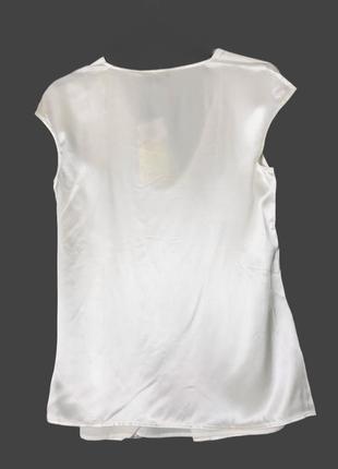 Блуза топ з натурального шовку молочного коліру ніжна святкова прохолодна luisa spagnoli made in italy 🇮🇹4 фото