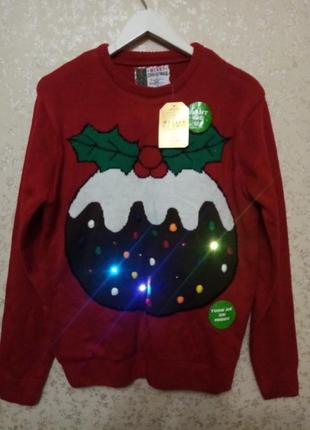 Рождественский-новодный свитерик с гирляндой, унисекс2 фото