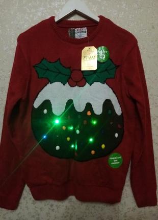 Рождественский-новодный свитерик с гирляндой, унисекс4 фото