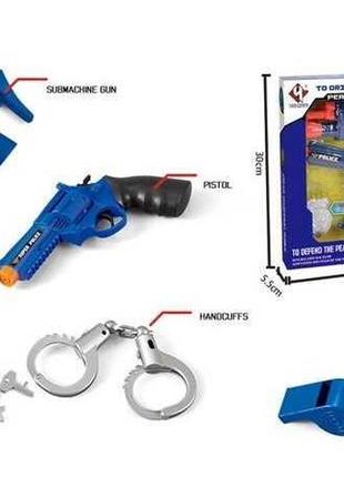 Дитячий набір поліції p 014, 7 елементів, з автоматом і револьвером, наручниками та свистком1 фото