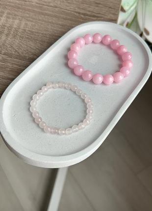 Браслет из розового кварца