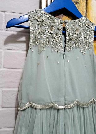 Нежное ментоловое нарядное платье на девочку рост 122 см (7-8лет) lipsy london7 фото