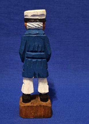 Винтажная деревянная резная статуэтка 70х годов прошлого века капитан с трубкой