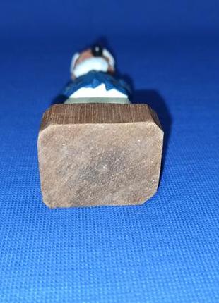 Винтажная деревянная резная статуэтка 70х годов прошлого века капитан с трубкой