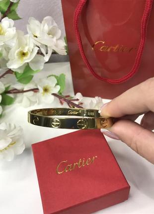 Браслет стиль cartier в лимонном золоте.2 фото