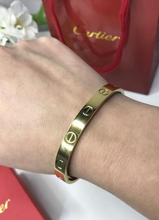 Браслет стиль cartier в лимонном золоте.4 фото