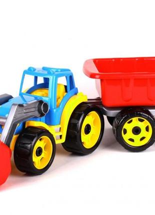 Іграшковий трактор з ковшем і причепом 3688txk, 2 кольори