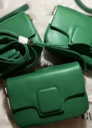 Zara 🔥 -60% black friday сумка зеленая мини сети4 фото