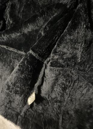 Красивая дубленка черная экозамш и эко мех 14 хл6 фото