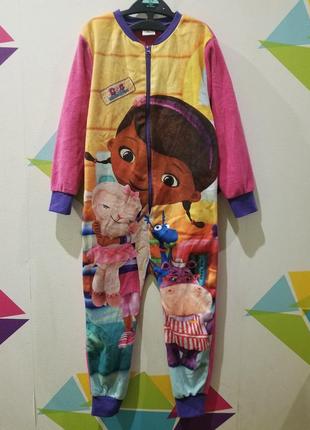 Флисовый ромпер домашний костюм пижама 5-6 лет