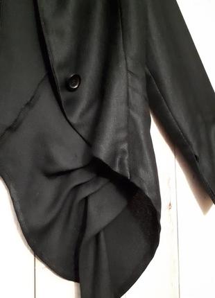 Дизайнерский жакет пиджак камзол черный как новый шелк/шерсть р s3 фото