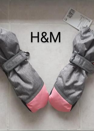 Новые зимние теплые перчатки краги на флисе бренда h&amp;m yk 5-6 eur 110-116